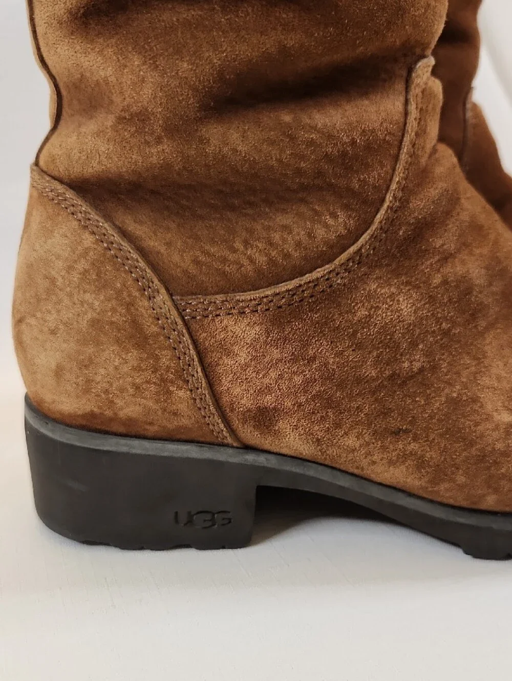 UGG Brown Suede Shearling-Lined Mid-Calf Boots